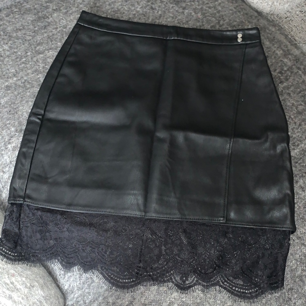 Black leather skirt